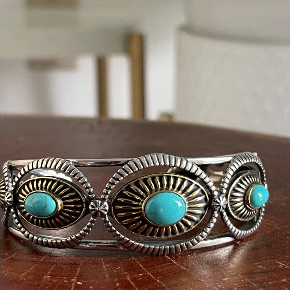 Carolyn Pollack Fritz Casuse mixed metal turquoise bracelet